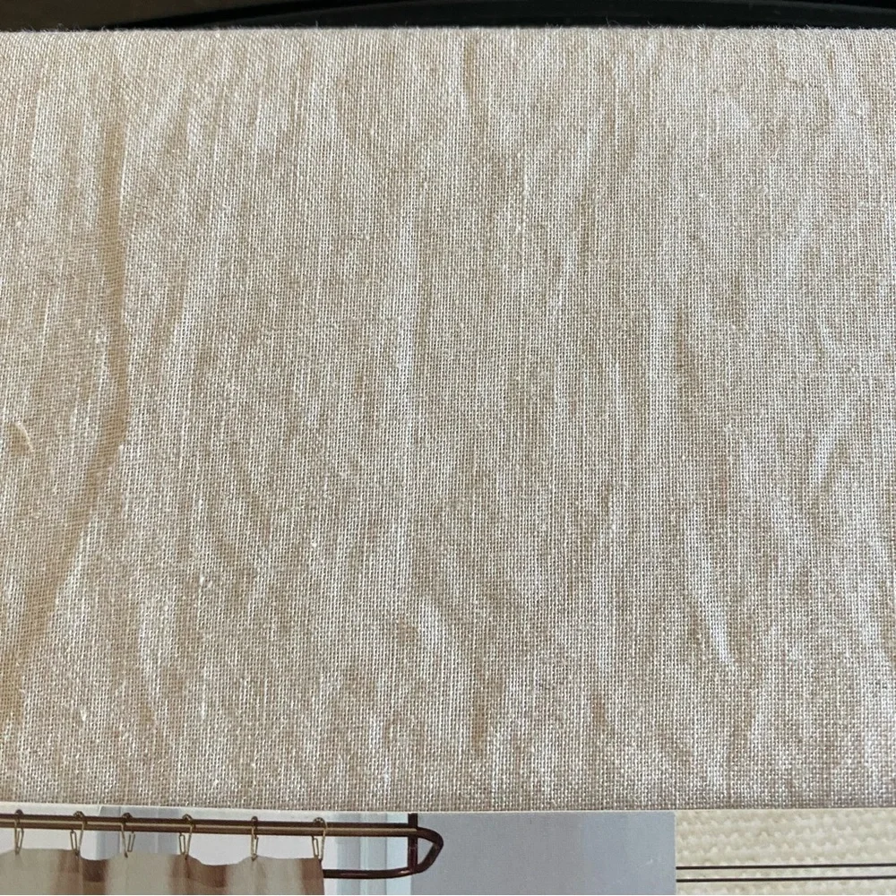 LinenBee & Willow Ruffled Edge Shower Curtain in Natural Linen